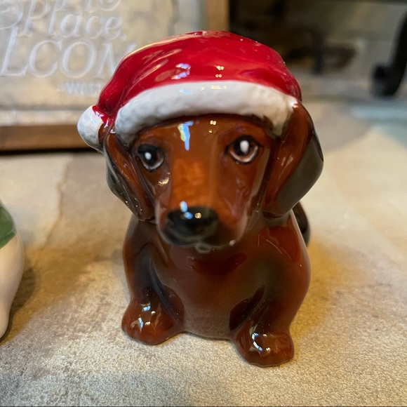 New Set of Christmas Schnauzer and Dachshund Dog Salt and Pepper Shakers - Picture 4 of 12